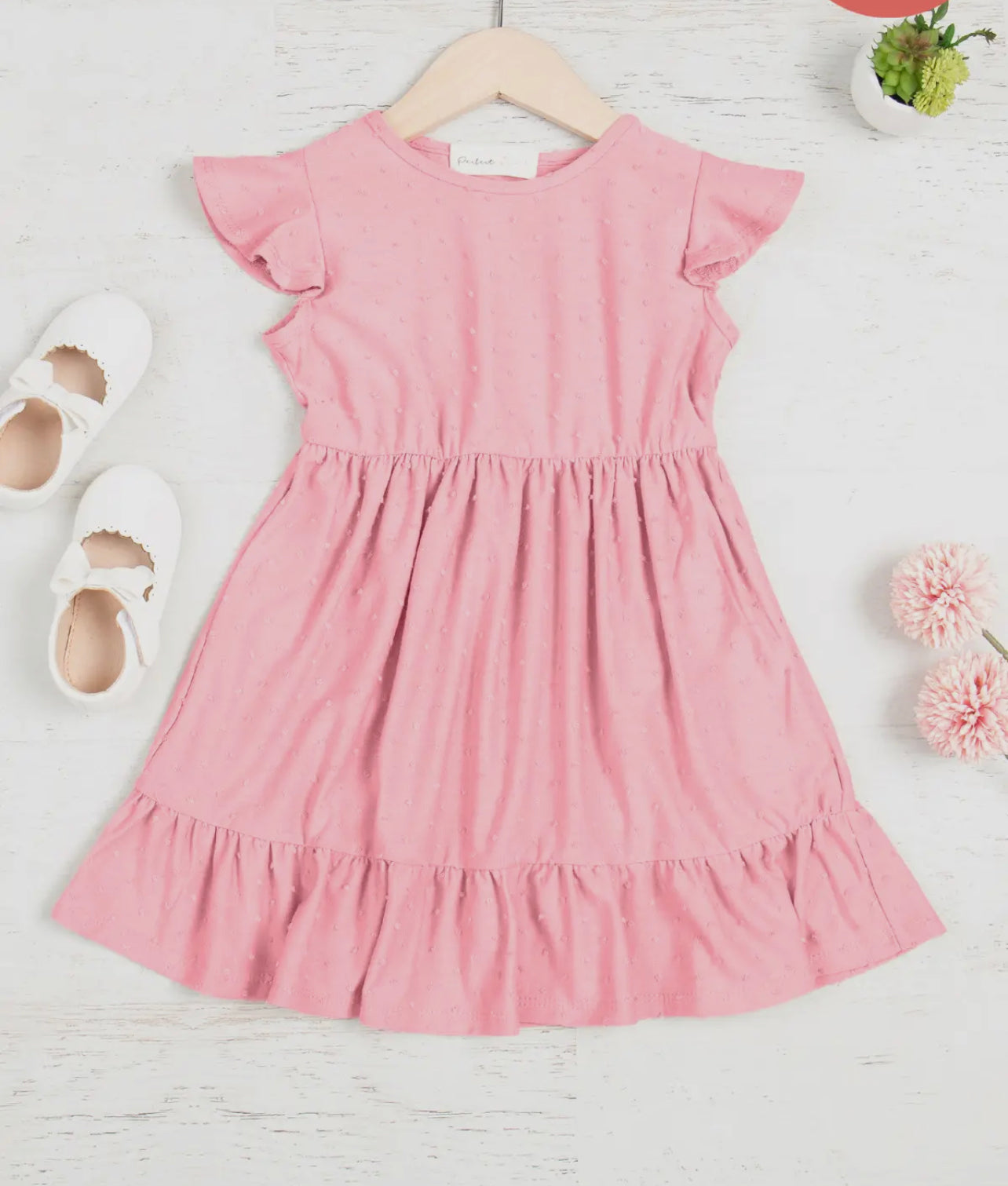 Swiss Dot Pink Kids Dress