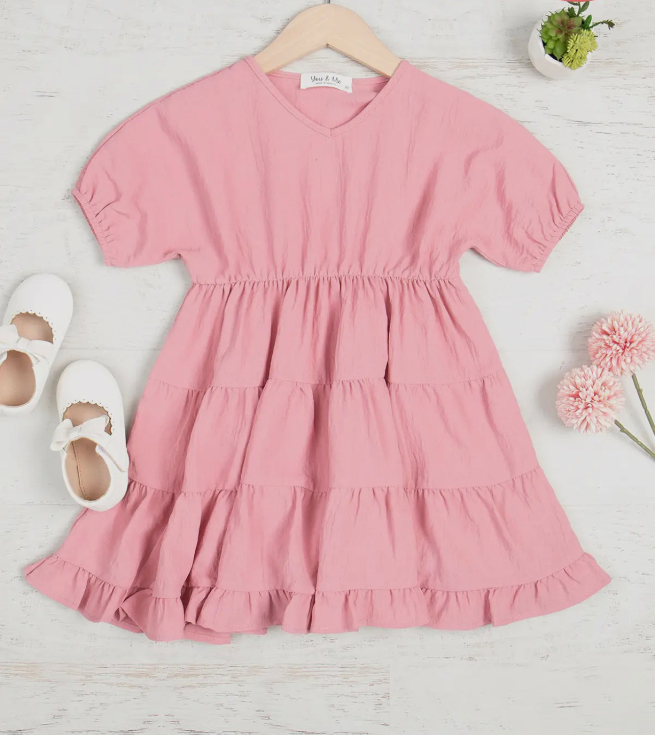 Pink Tiered dress - kids