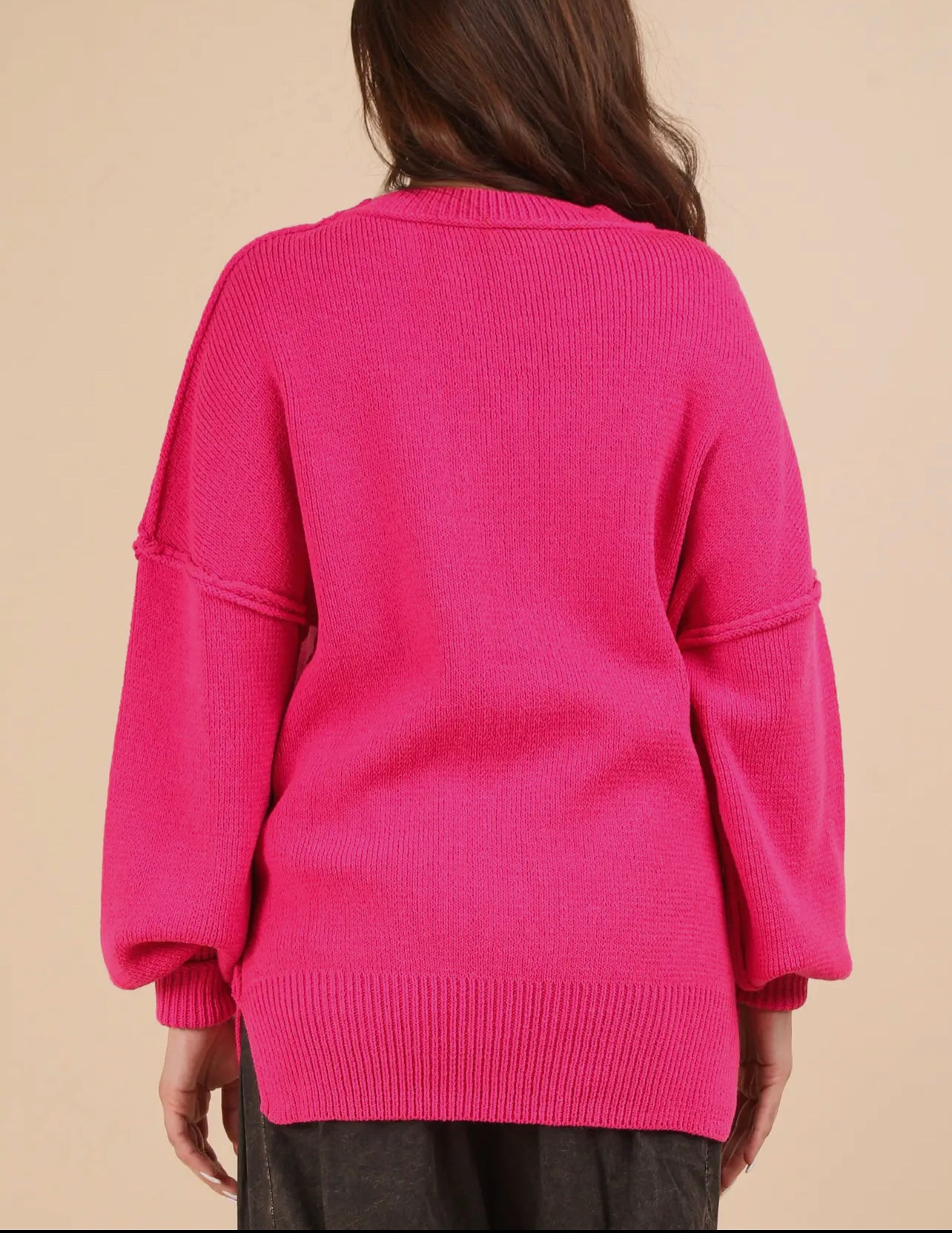 Molly Pink Sweater Knit Top